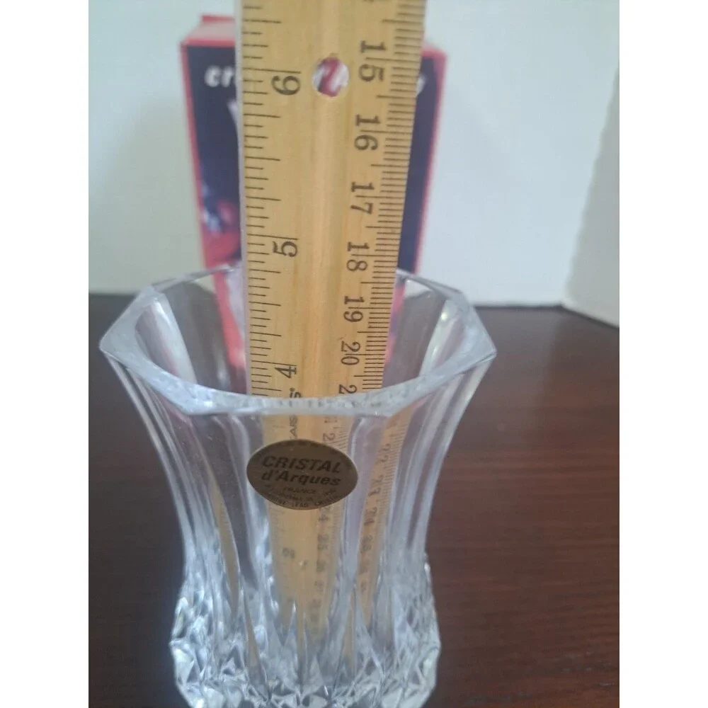 French Lead Crystal Anemones Small Vase New In Box